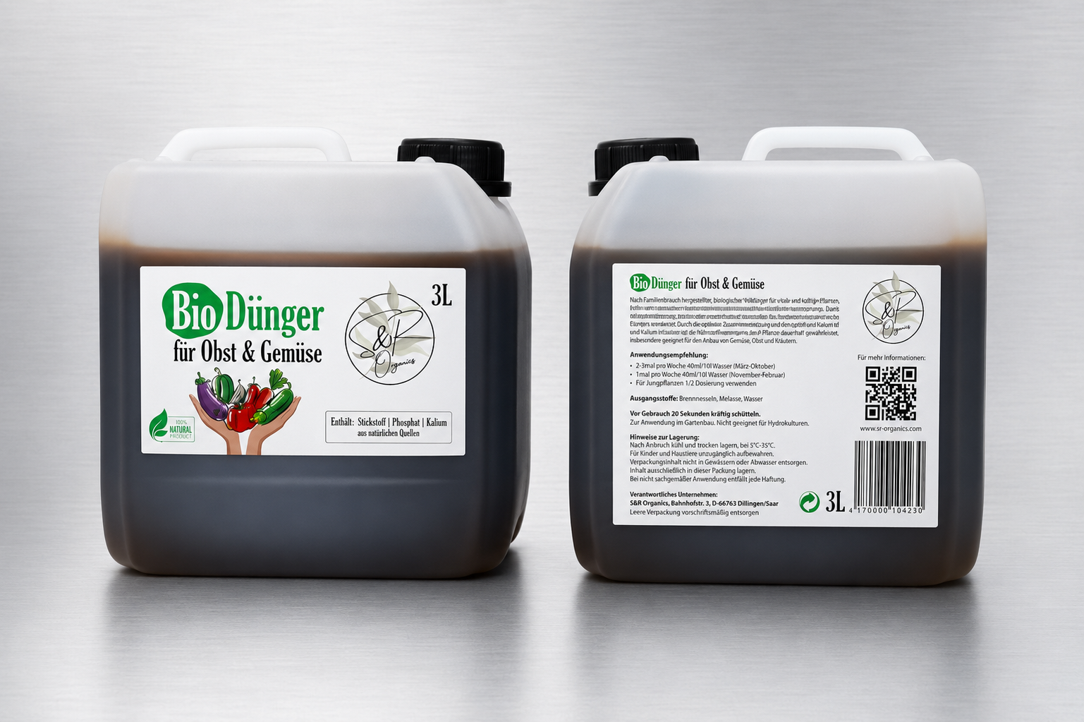 S&R Organics Green Power 5in1 Bio-Dünger  3L  Veganer Flüssigdünger für Gemüüse und Obst