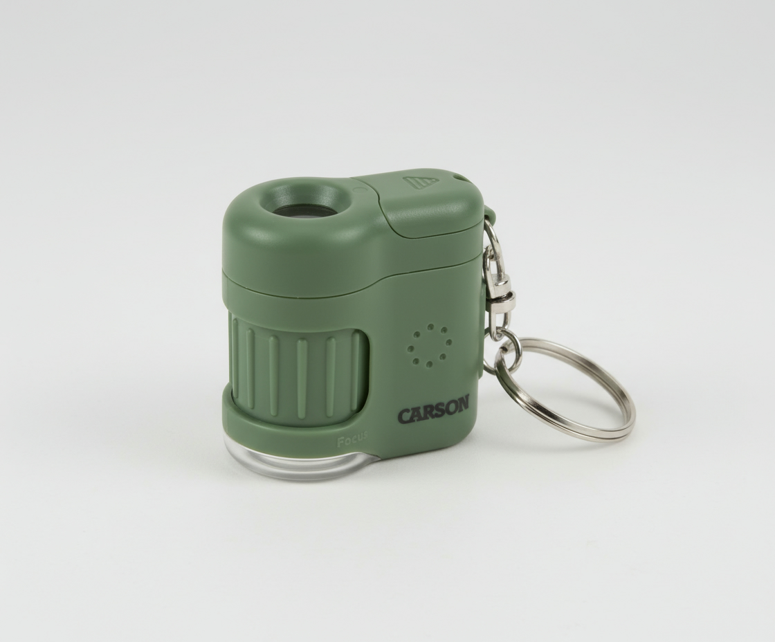 Mikroskop Carson MM-280 Micro Mini mit Schlüsselanhänger grün