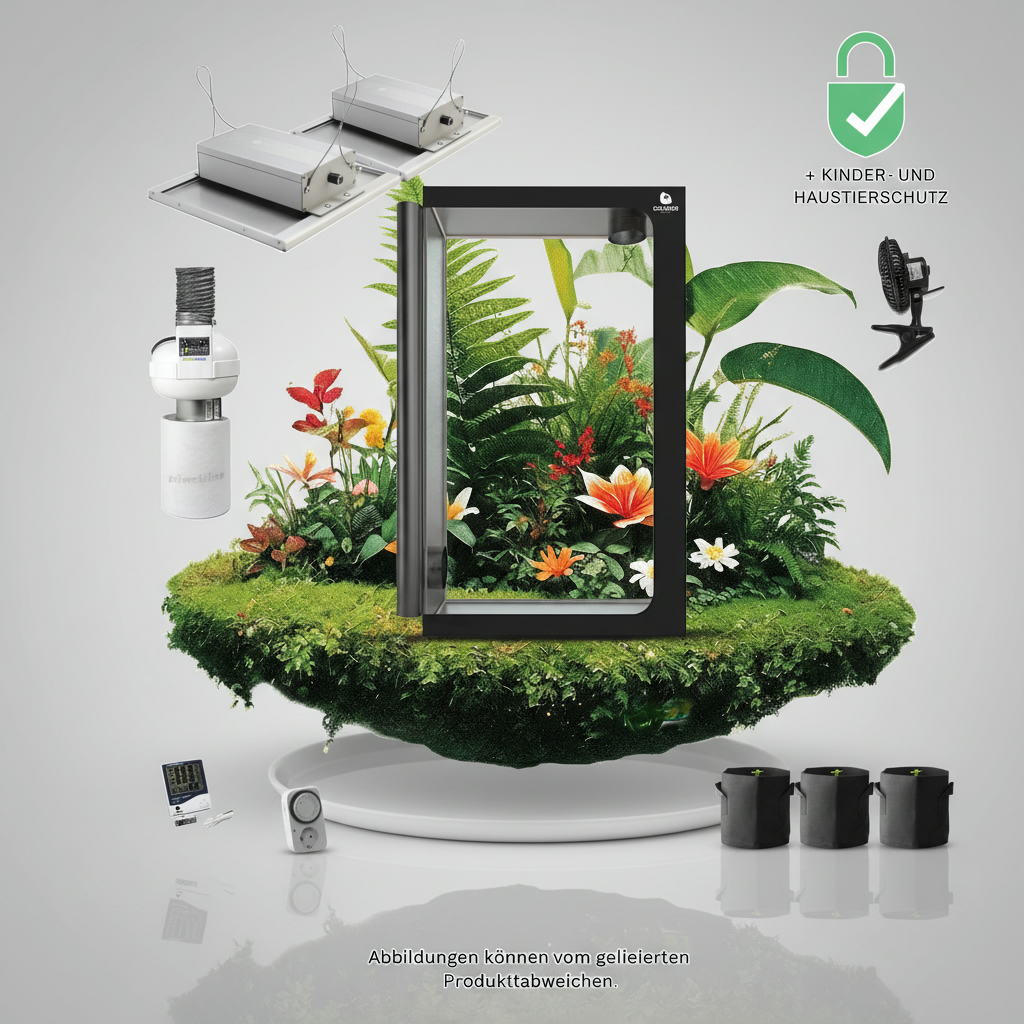 Caluma Growset Ambient 120x60 2x 150WattLED | Prima Klima Abluftsystem 400 m³/h