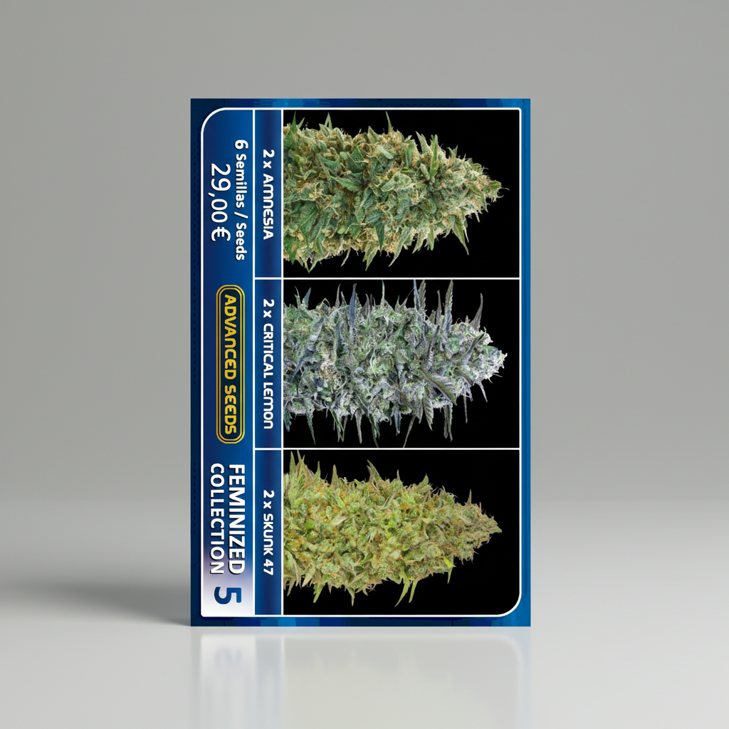 Advanced Seeds Feminized Collection 5 2x Amnesia 2x Critical Lemon  2x skunk 47